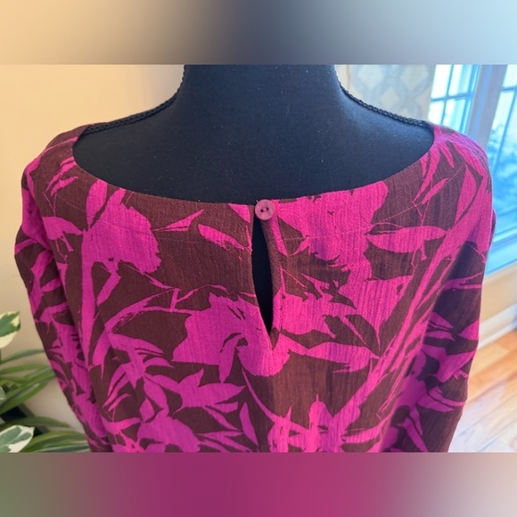 Soft Surroundings Women’s Oceo Gauze Tunic Top Tropical Fuchsia Pink Size 3X NWT - Picture 6 of 16